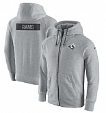 Men's Los Angeles Rams Nike Gridiron Gray 2.0 Full-Zip Hoodie - Ash FengYun,baseball caps,new era cap wholesale,wholesale hats